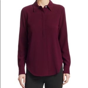 Theory Burgundy Blouse